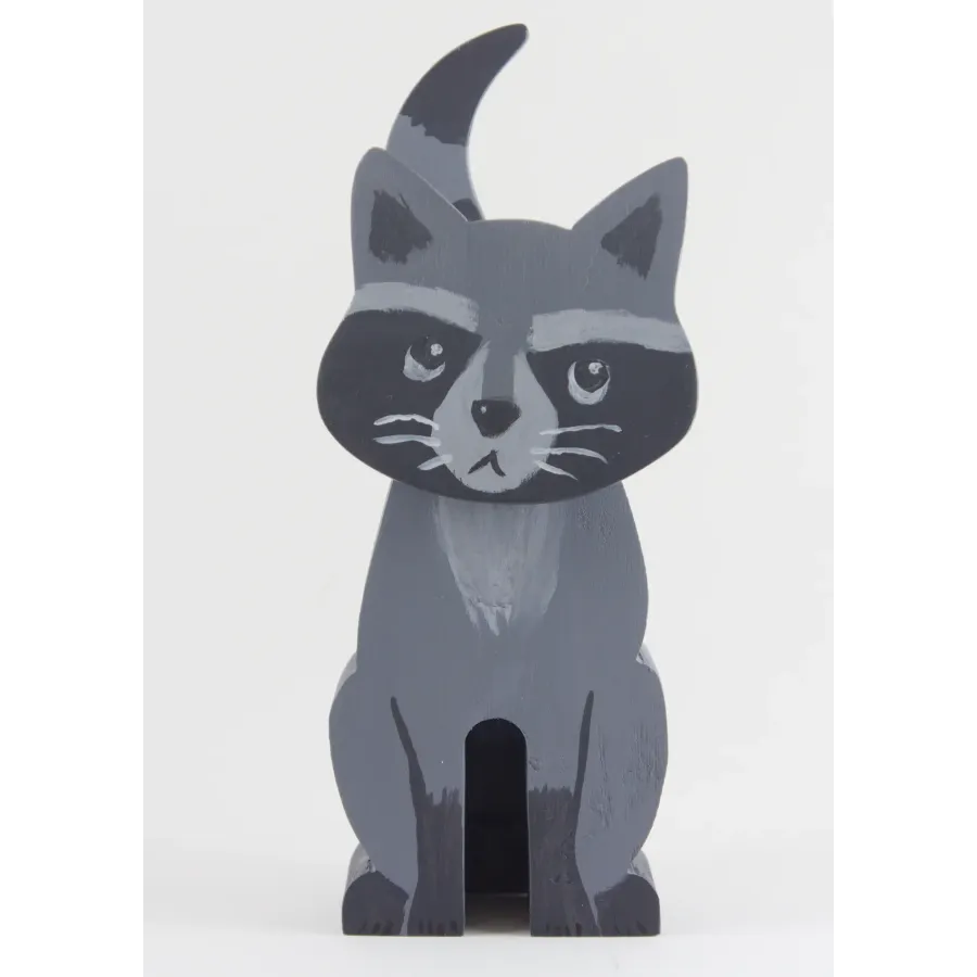 Wood Animal Figure: Raccoon