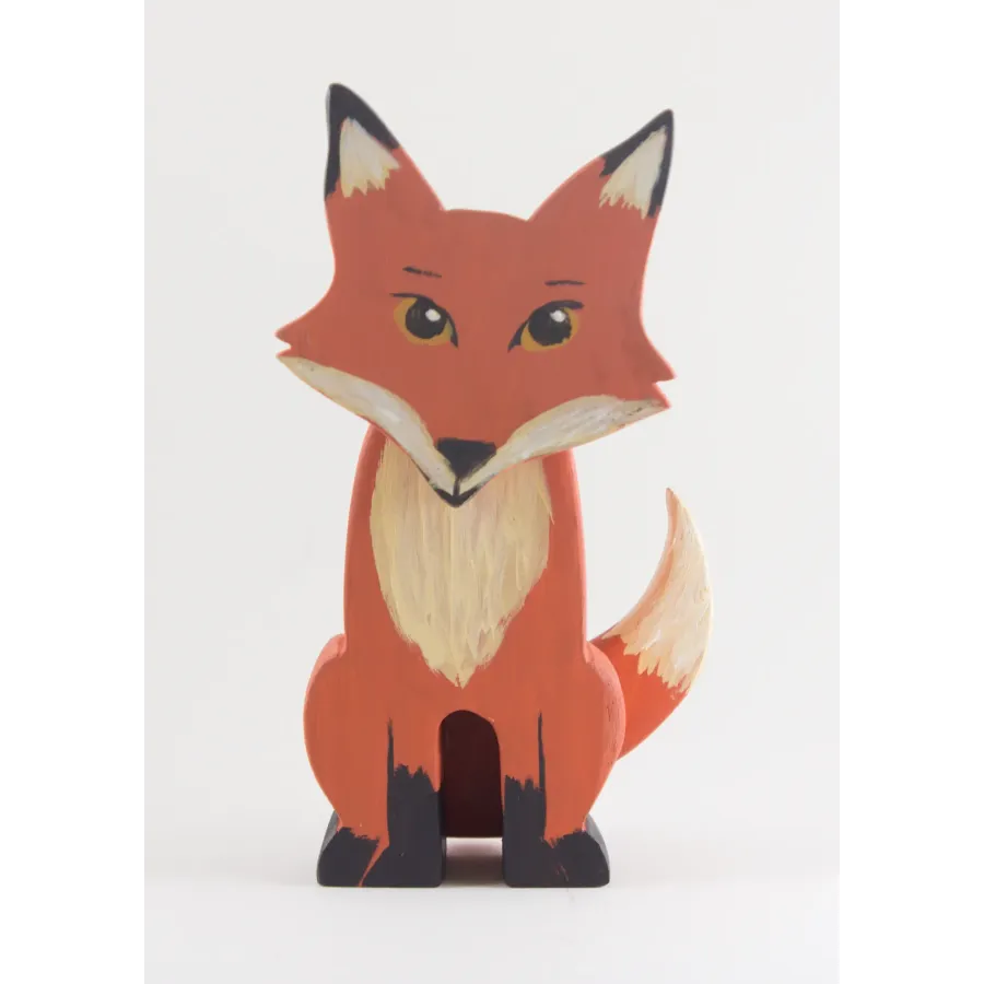 Wood Animal Figure: Fox